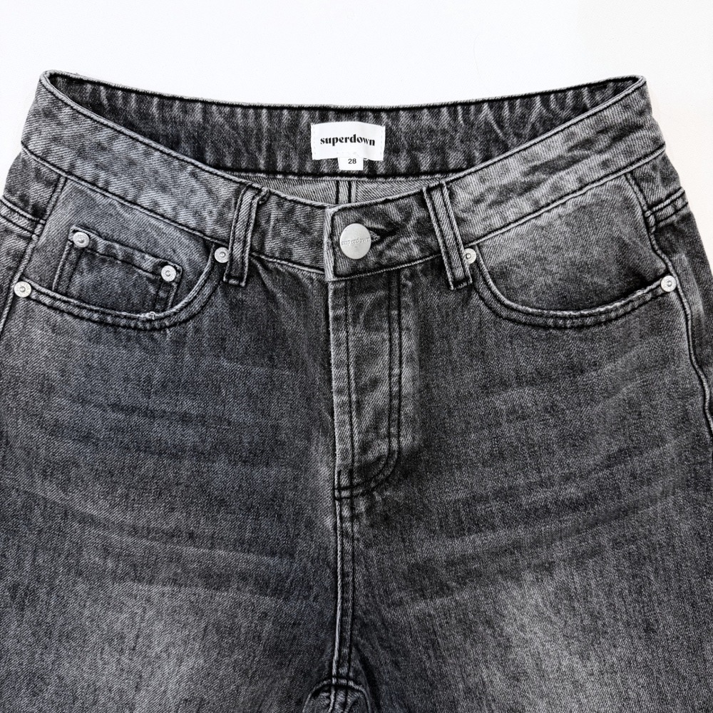 Superdown Lanie Acid Wash Grey High Rise Mom Jeans 28 Indie Sleaze 90s Grunge - Picture 5 of 10